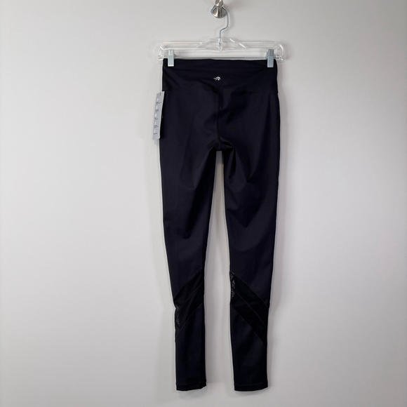 Ideology Women's XS Black Mesh-Trimmed Rapid-Dry Leggings NWT - Picture 4 of 5